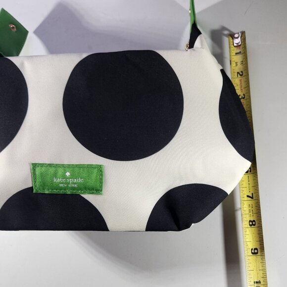 Kate Spade Polka Dot makeup bag Green Accents Zipper Closure toiletry tote - Picture 8 of 8